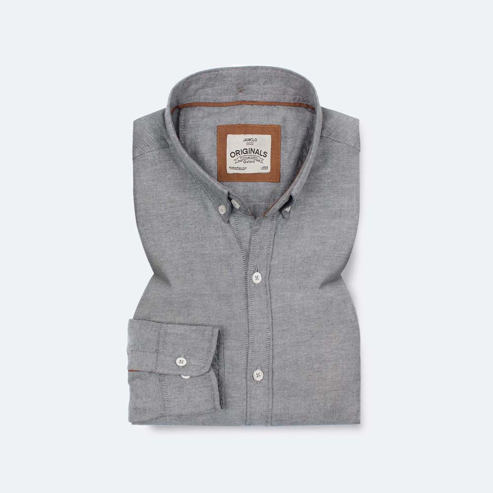 Double Tone Grey Oxford Shirt - Jamclo Originals