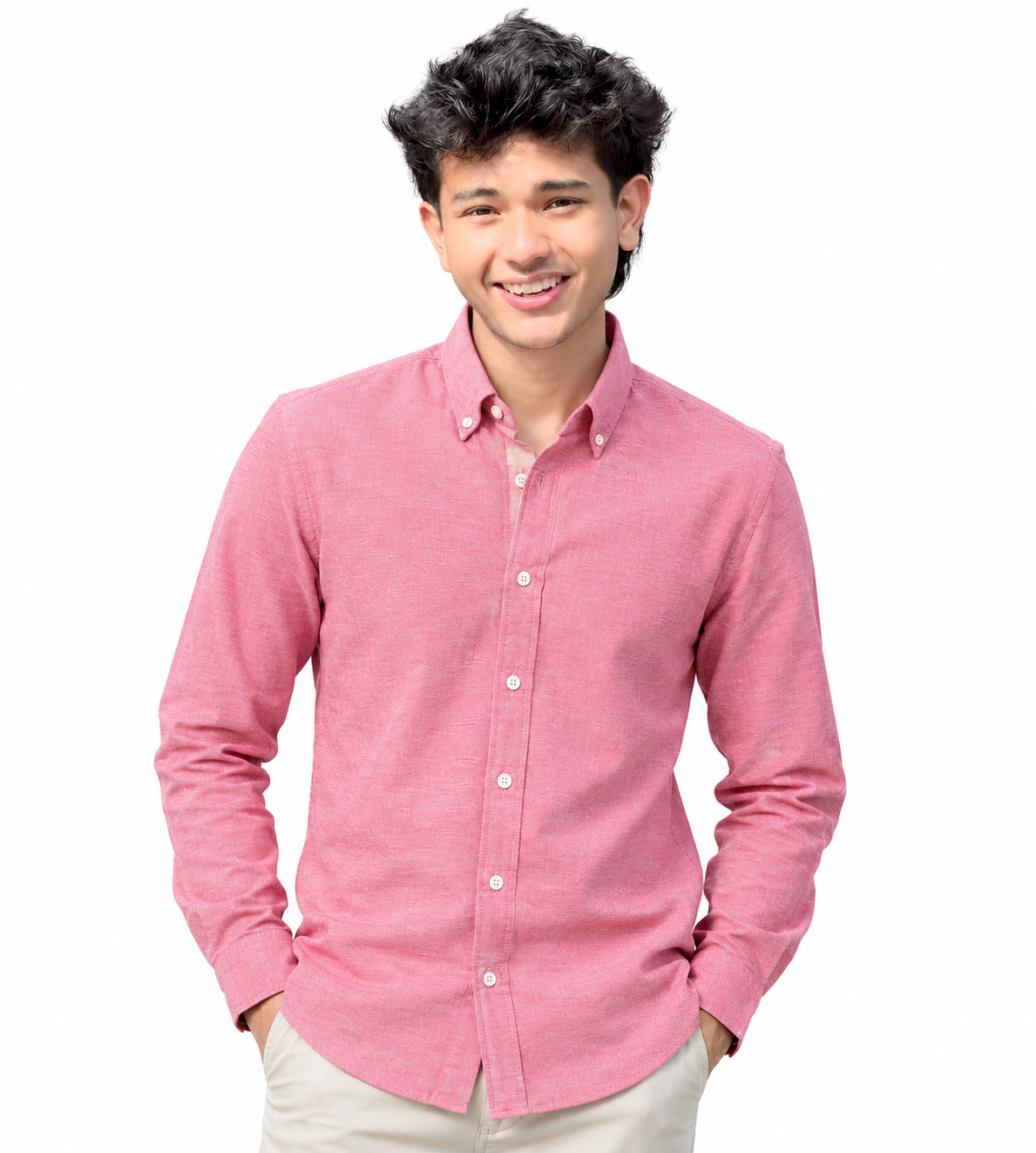 Glow Pink Oxford Casual