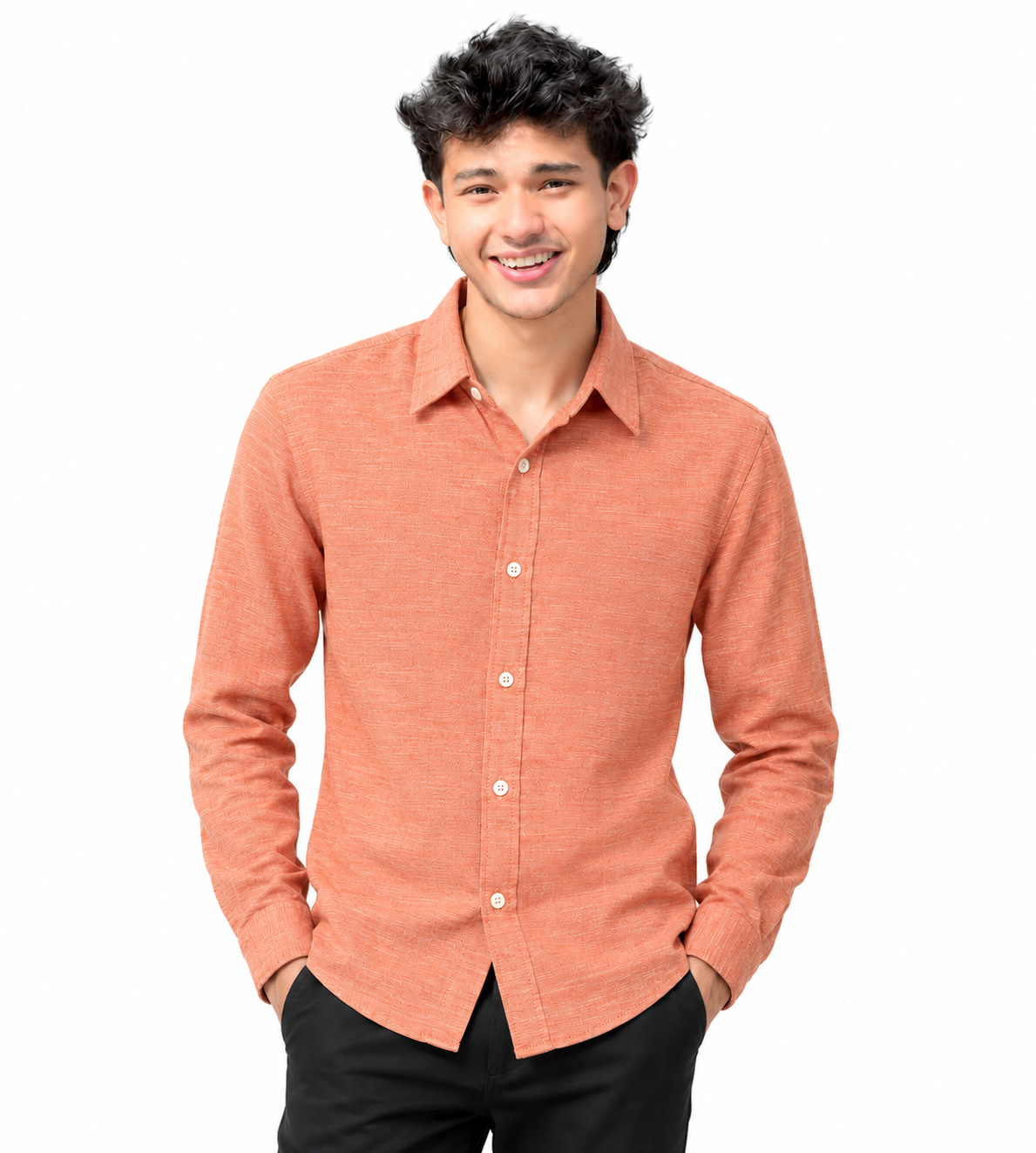 Slub Apricot Oxford Casual
