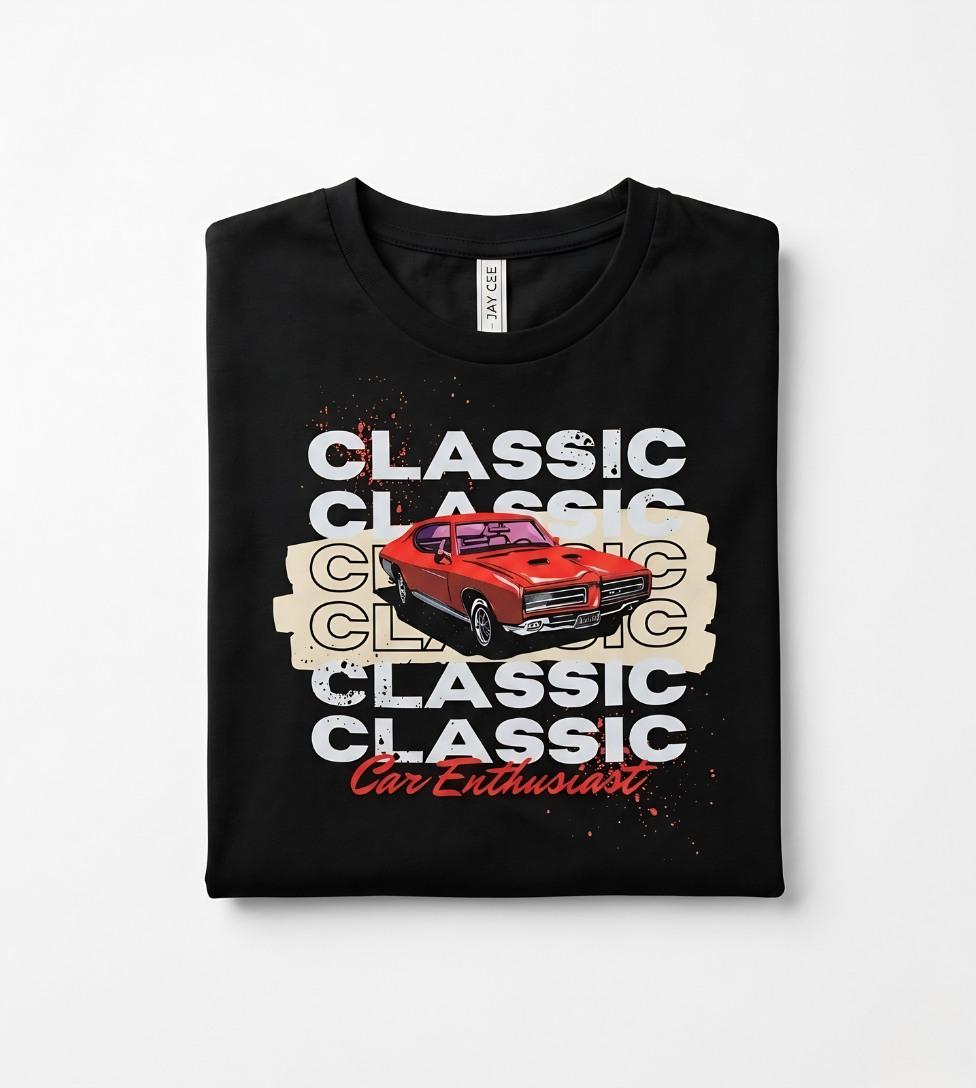 Car Classic Men’s Black Graphic Tee