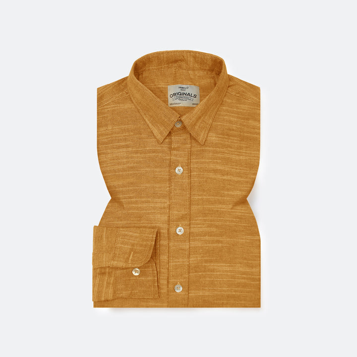 Clay Brown Slub Oxford Shirt