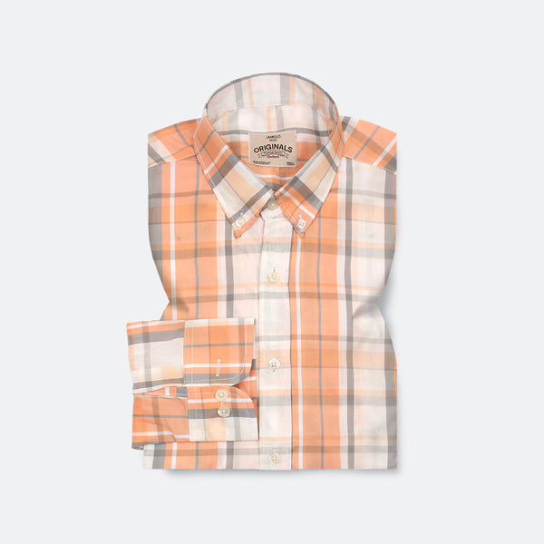 Peach Wide Check Shirt