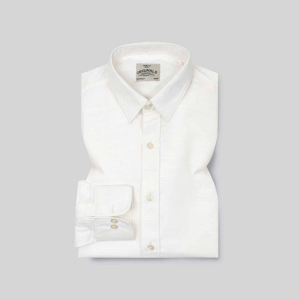 White Slub Oxford Shirt