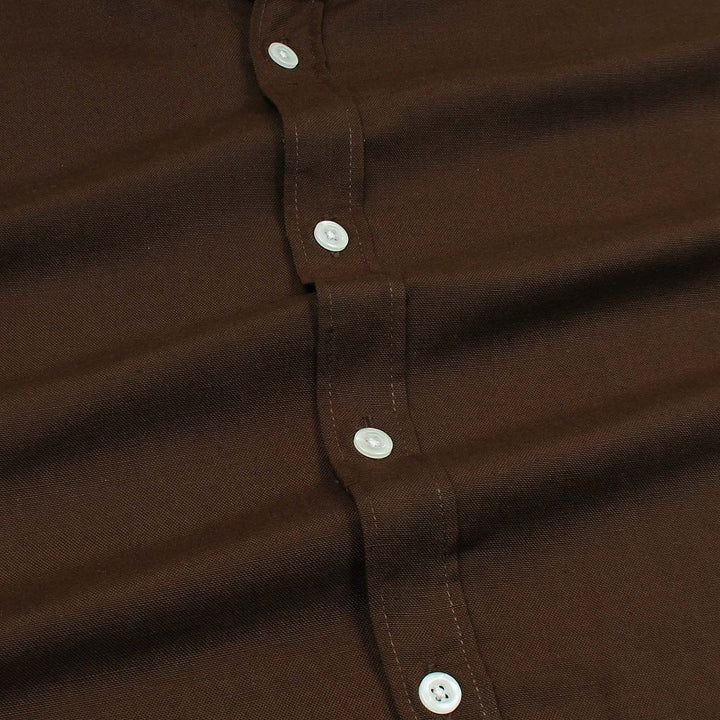 Dark Wood Brown Oxford Shirt