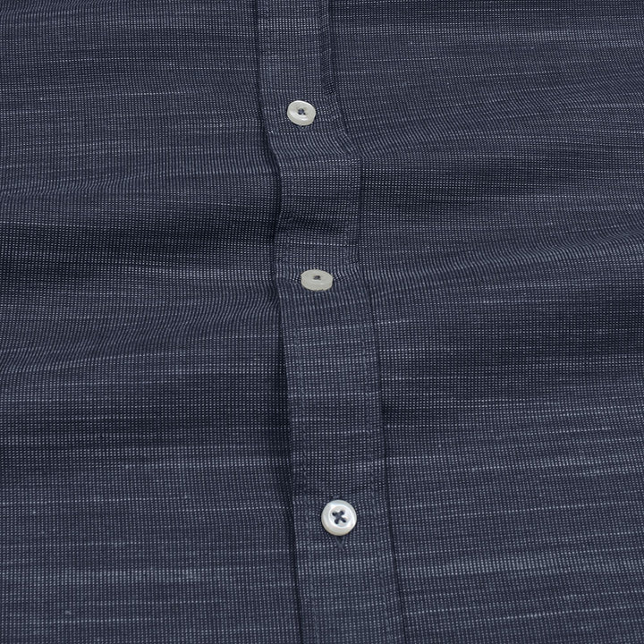 Navy Blue Slub Oxford Shirt