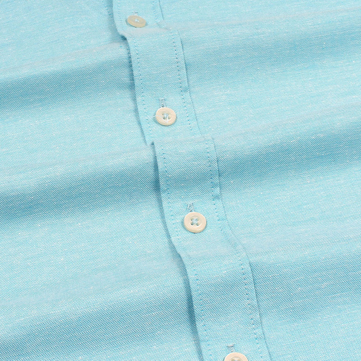 Double Tone Aqua Blue Oxford Shirt