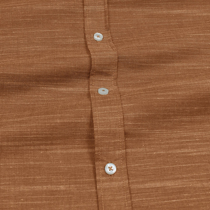 Mud Brown Slub Oxford Shirt