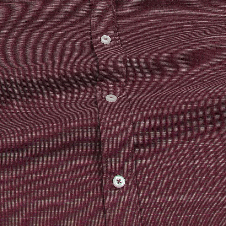 Marron Slub Oxford Shirt