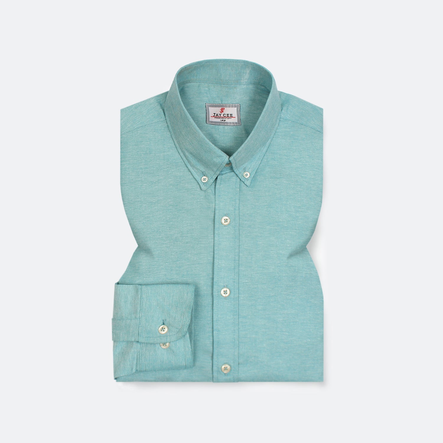 Double Tone Aqua Blue Oxford Shirt - J11