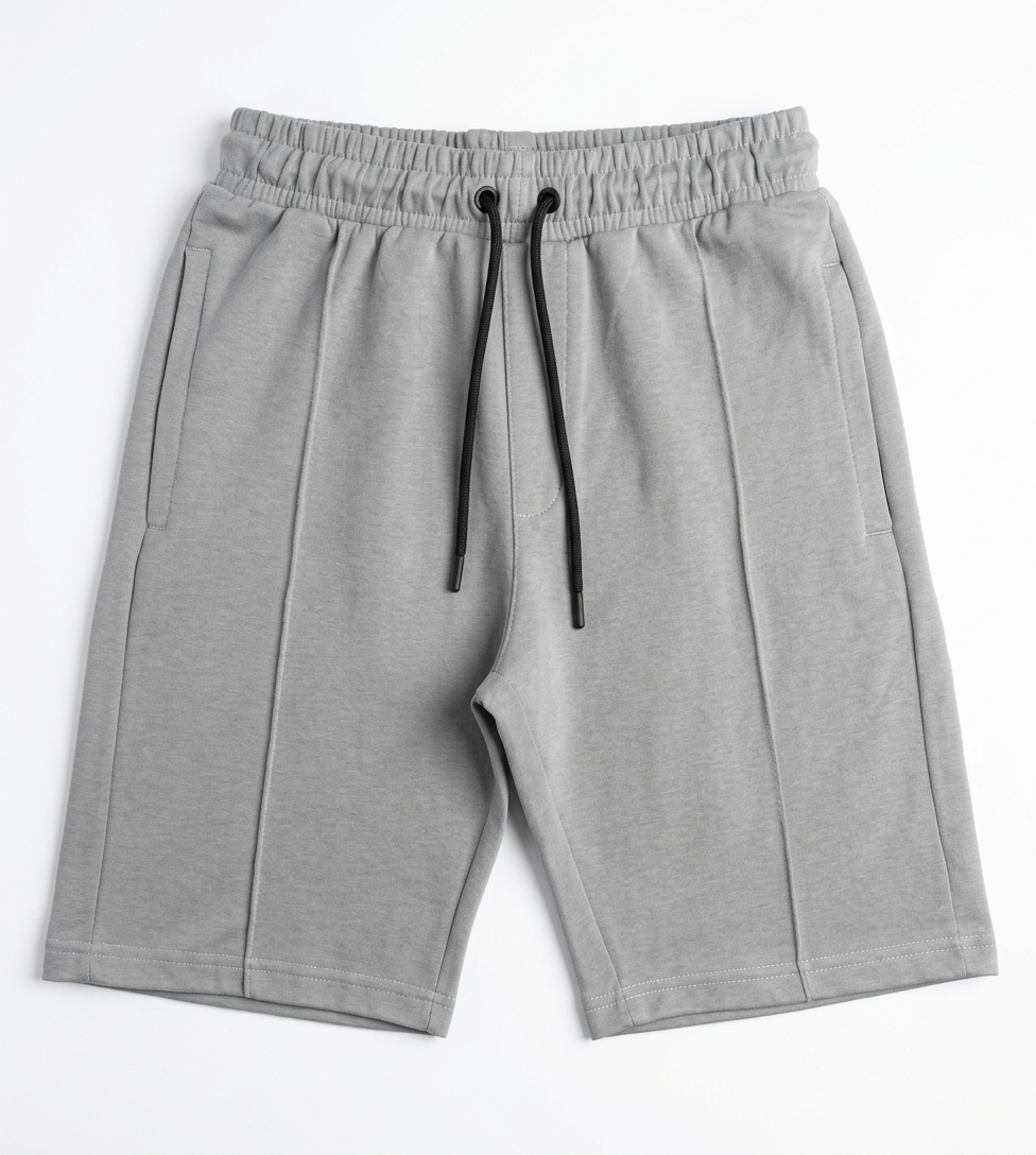 Men's Gray Premium Jersy Pleated Shorts