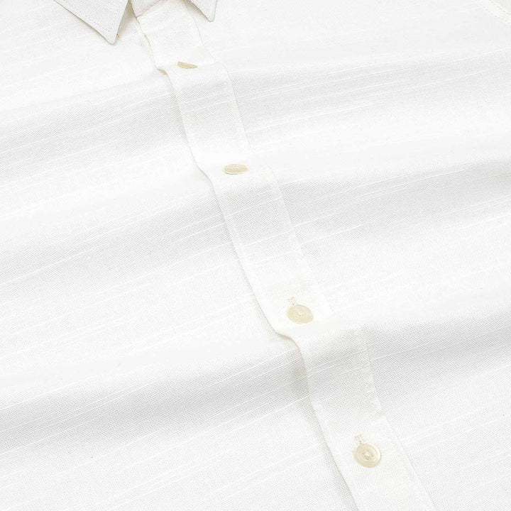 White Slub Oxford Shirt