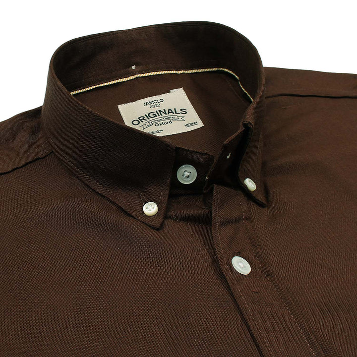 Dark Wood Brown Oxford Shirt