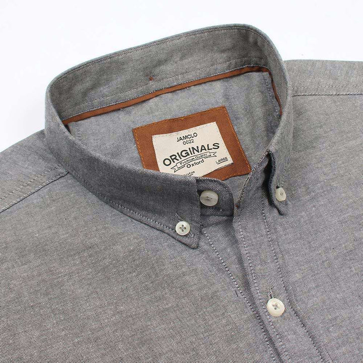 Double Tone Grey Oxford Shirt