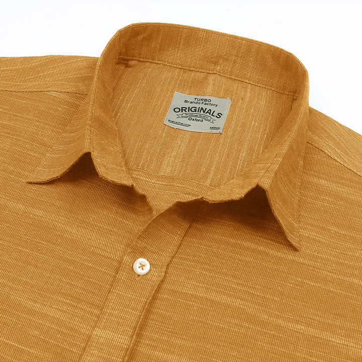 Clay Brown Slub Oxford Shirt