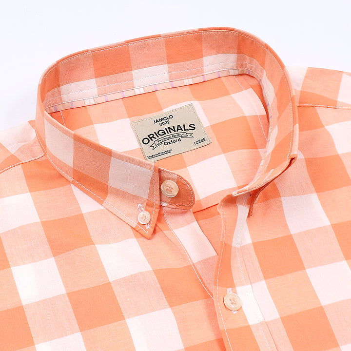 Peach Box Check Shirt