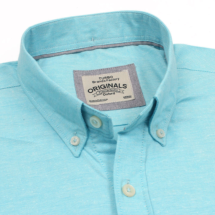 Double Tone Aqua Blue Oxford Shirt