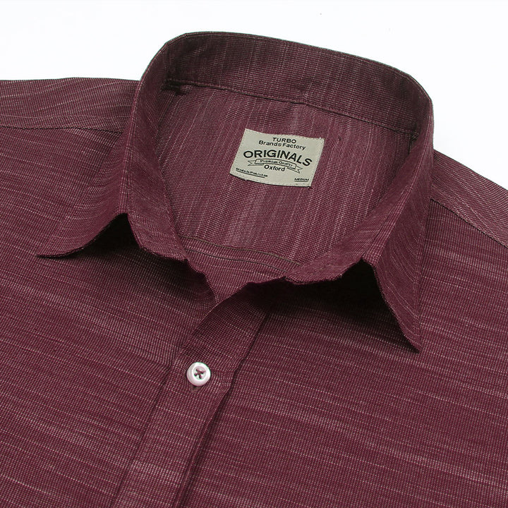 Marron Slub Oxford Shirt