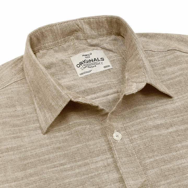 Latte Slub Oxford Shirt