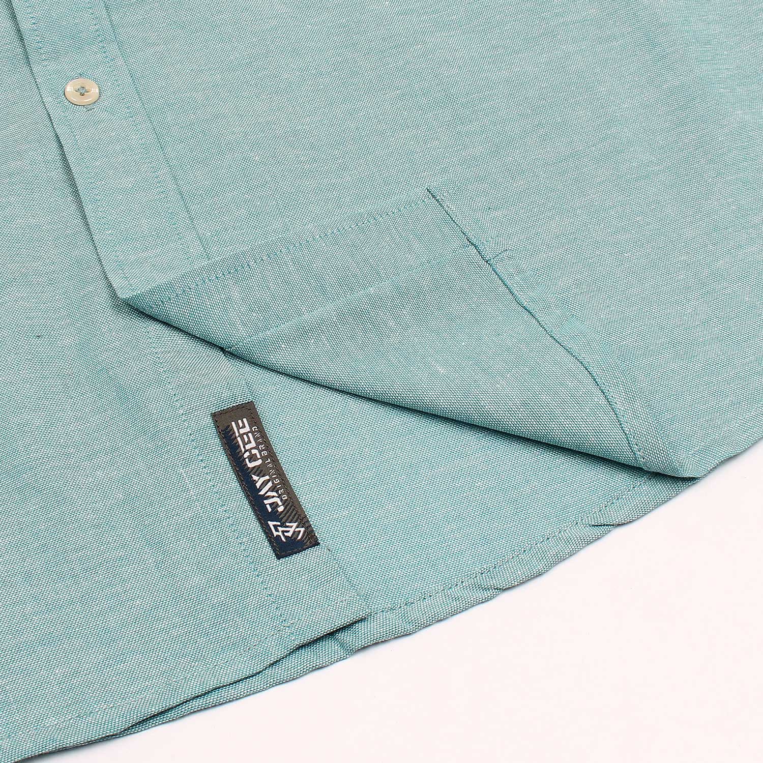 Double Tone Aqua Blue Oxford Shirt - J11