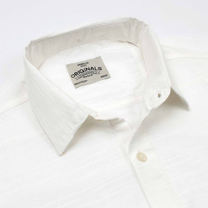 White Slub Oxford Shirt