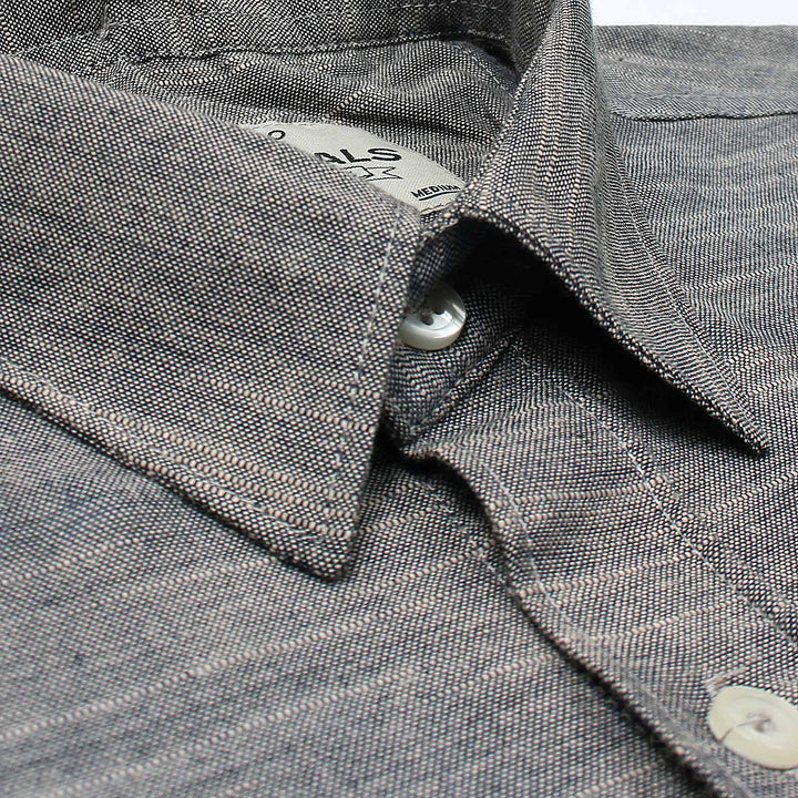 Grey Slub Oxford Shirt