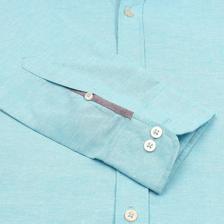 Double Tone Aqua Blue Oxford Shirt