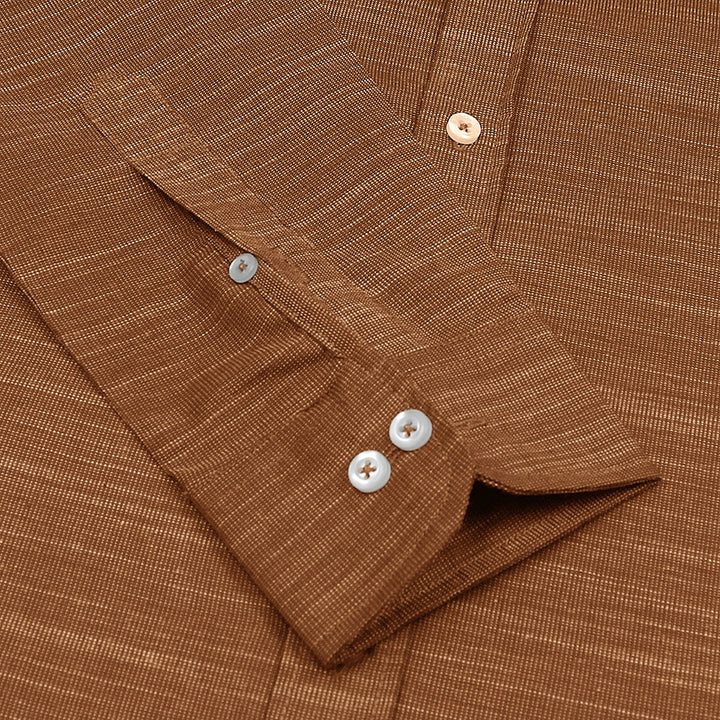 Mud Brown Slub Oxford Shirt