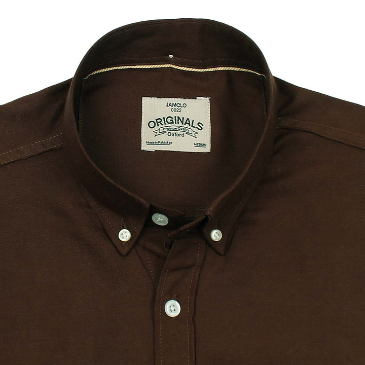 Dark Wood Brown Oxford Shirt