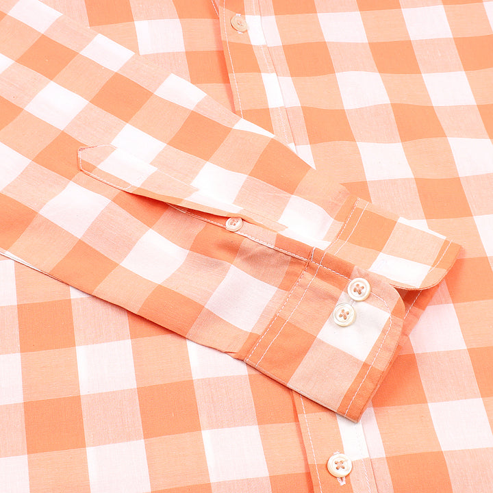 Peach Box Check Shirt