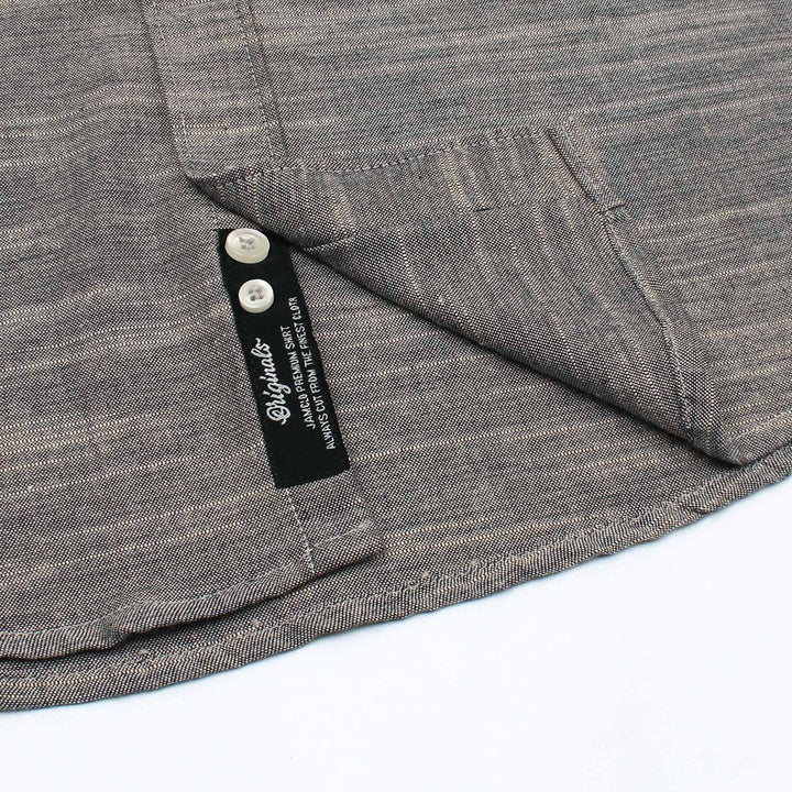 Grey Slub Oxford Shirt