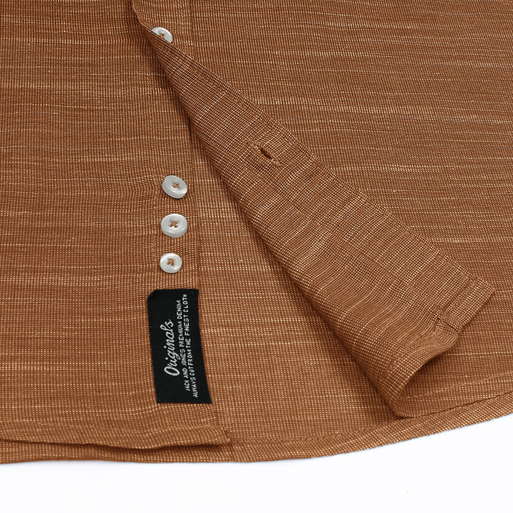 Mud Brown Slub Oxford Shirt