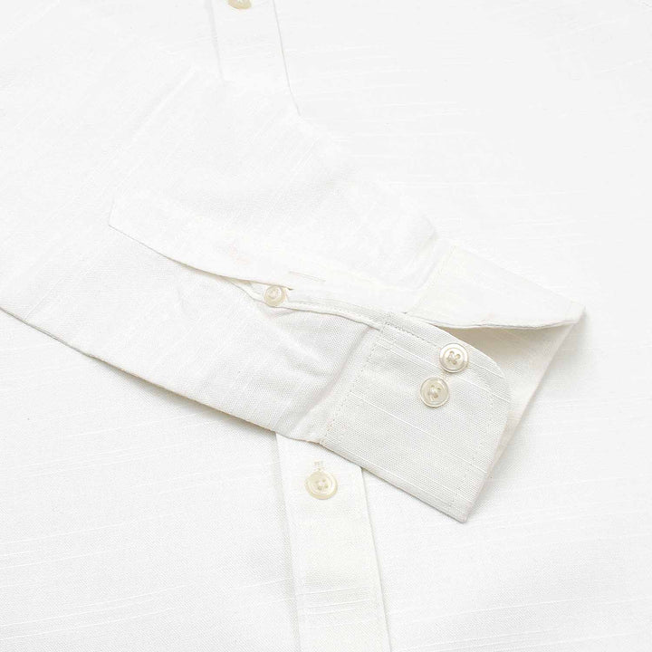 White Slub Oxford Shirt