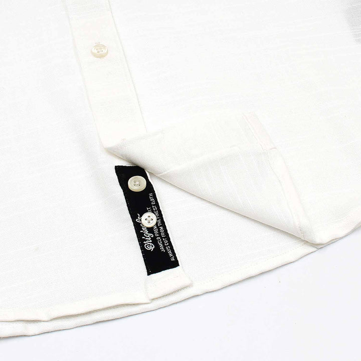 White Slub Oxford Shirt