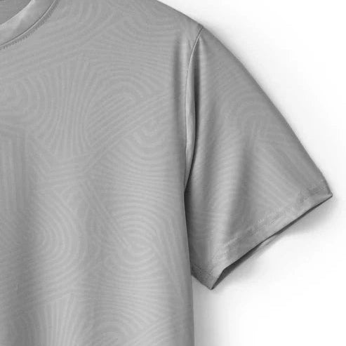 Imported Silver Wavy Textured Stretchable T-Shirt