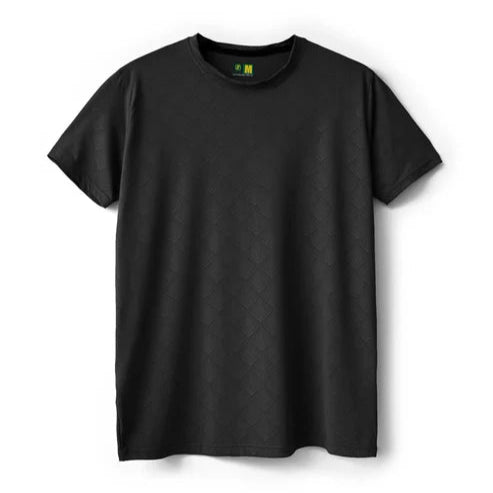 Imported Black Diamond Textured Stretchable T-Shirt