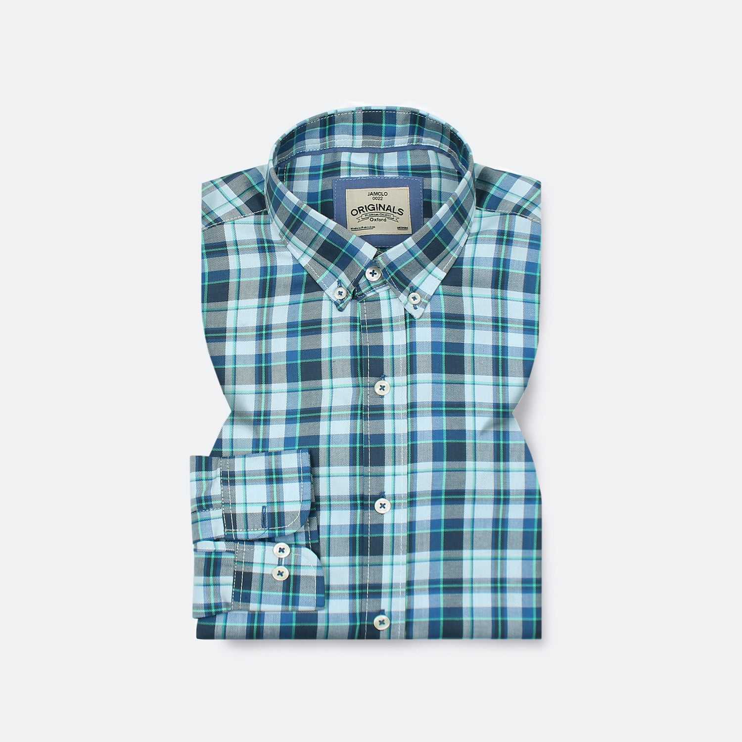 Blue Wide Check Shirt - Jamclo Originals