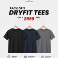 Pack Of 3 - Premium DryFit Tees