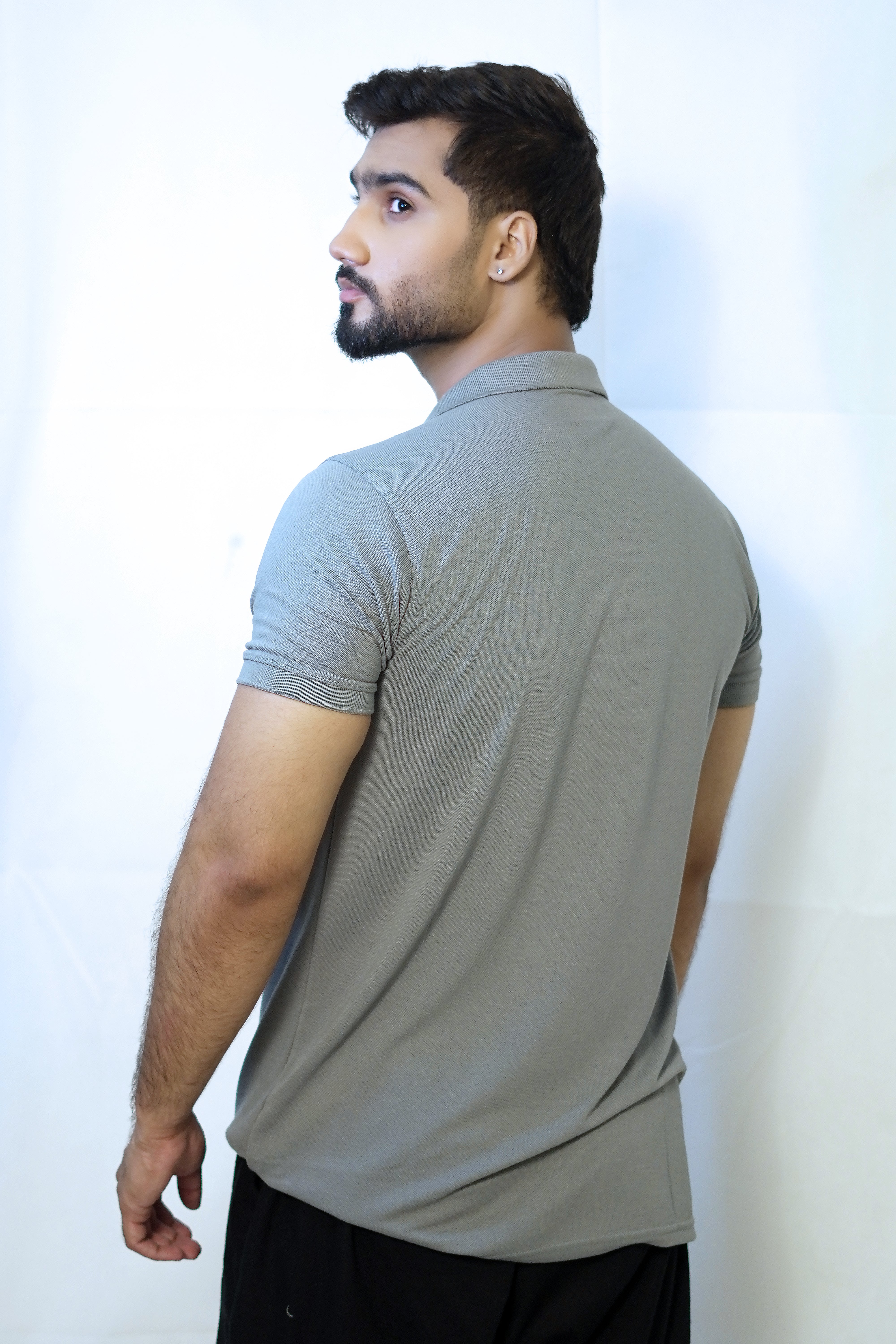 Zipper Logo Polo - Grey