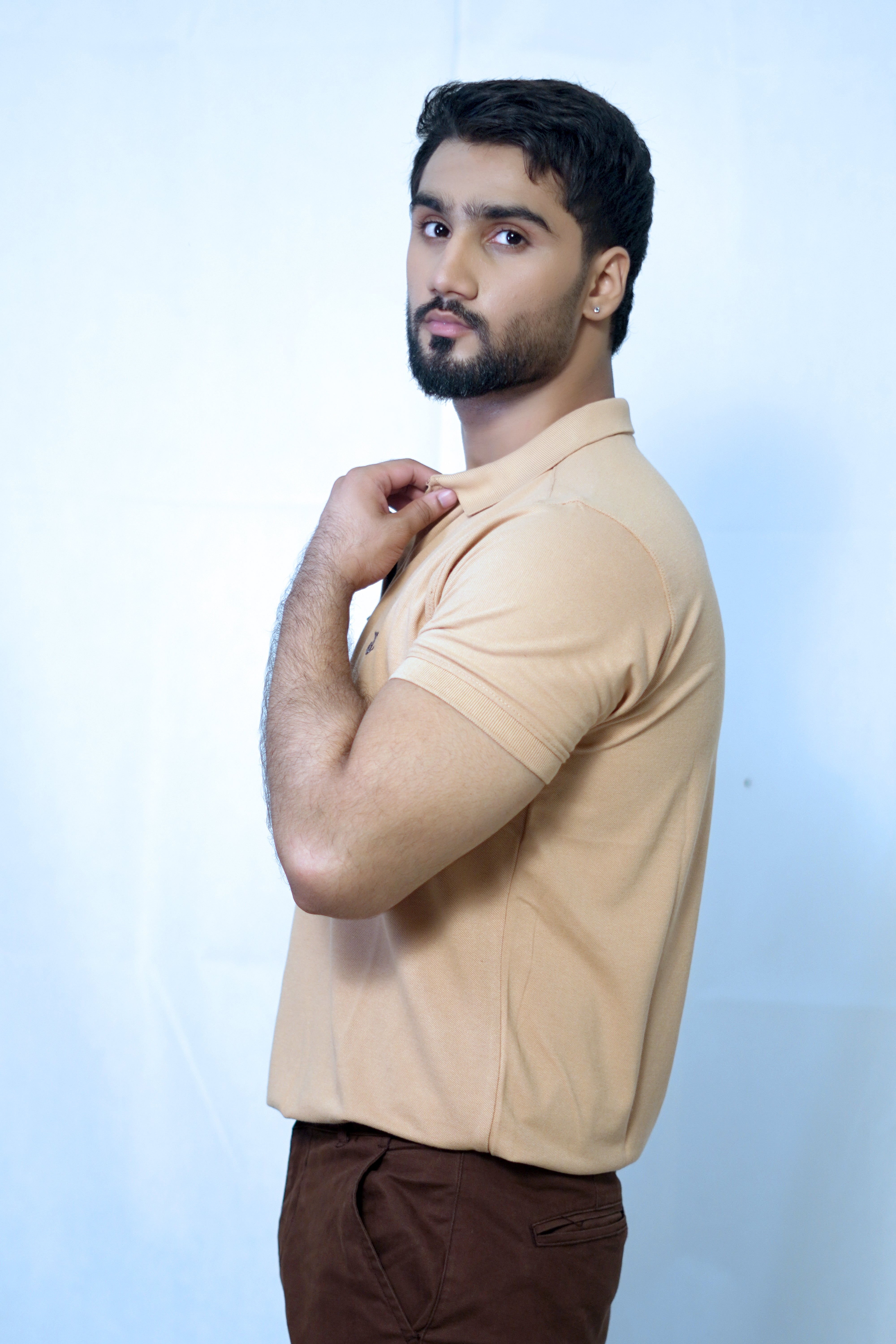 Zipper Logo Polo - Beige