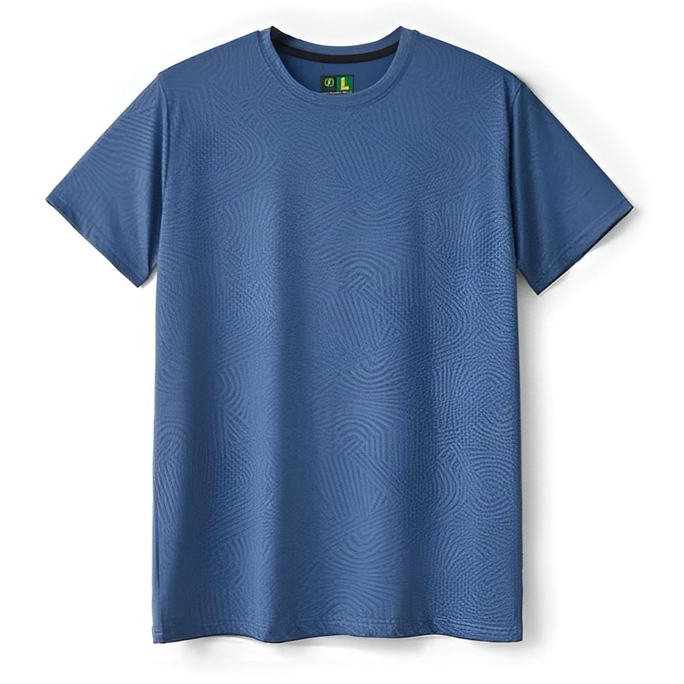Imported Blue Wavy Textured Stretchable T-Shirt