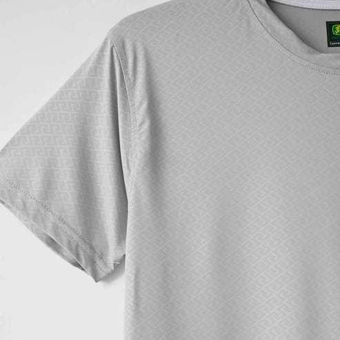 Imported Silver ZigZag Textured Stretchable T-Shirt