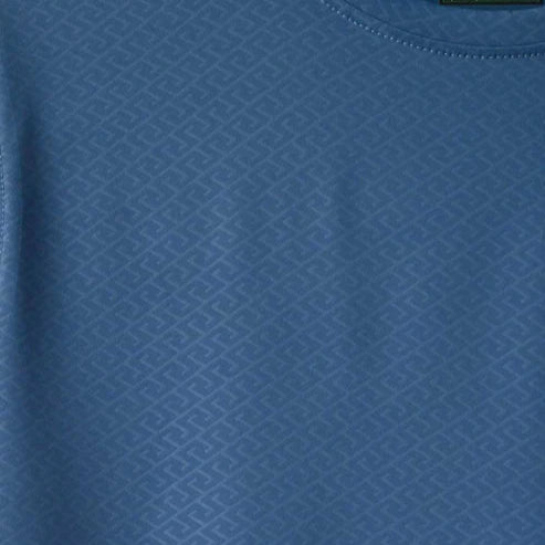 Imported Blue ZigZag Textured Stretchable T-Shirt