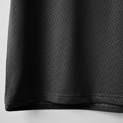Imported Black ZigZag Textured Stretchable T-Shirt