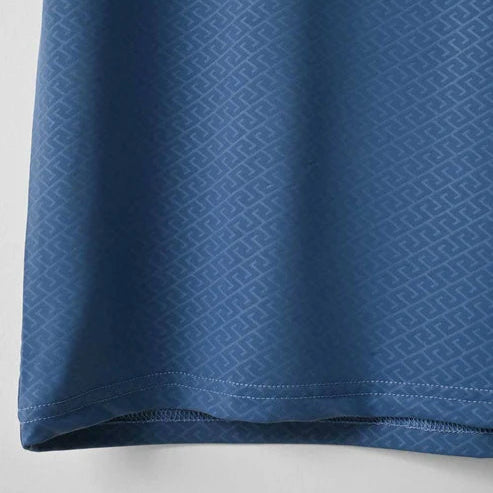 Imported Blue ZigZag Textured Stretchable T-Shirt