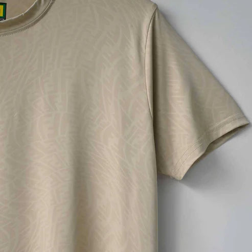 Imported Beige FF Textured Stretchable T-Shirt