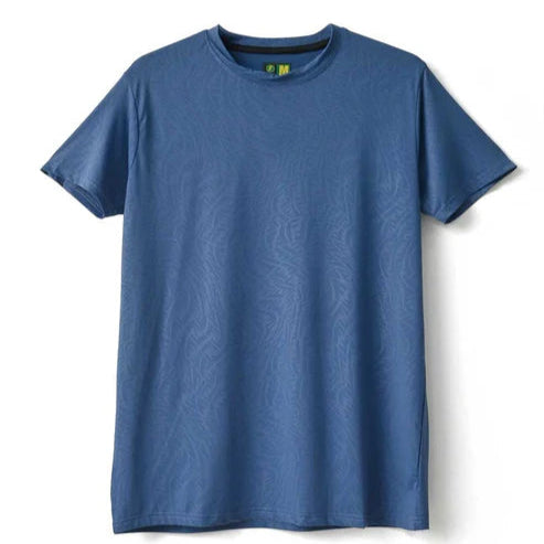 Imported Blue FF Textured Stretchable T-Shirt