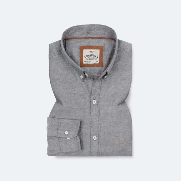 Double Tone Grey Oxford Shirt