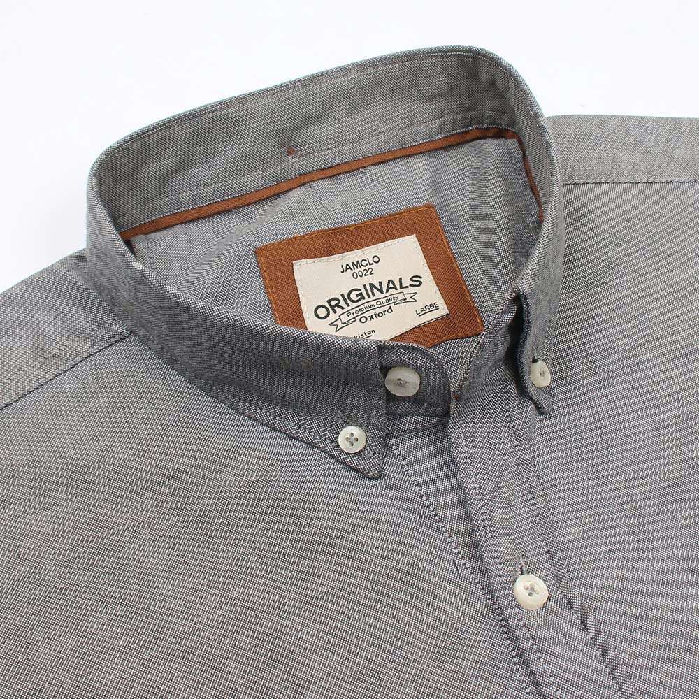 Double Tone Grey Oxford Shirt - Jamclo Originals