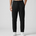Men's Black Pleated Loose Fit Trousers