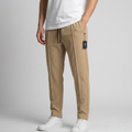 Men's Beige Pleated Loose Fit Trousers